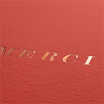 Remerciement mariage corail étincelant - Marquage à chaud CUIVRE