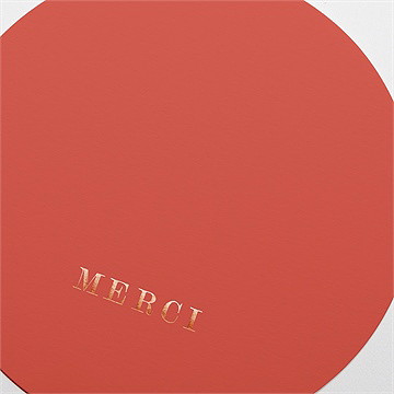 Remerciement mariage corail étincelant - Détail de la carte