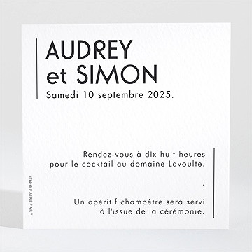Carton d'invitation mariage initiales