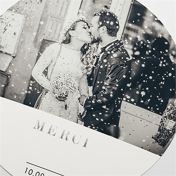 Remerciement mariage initiales - Détail de la carte