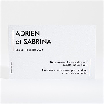 Carton d'invitation mariage pur kraft - Dos du carton