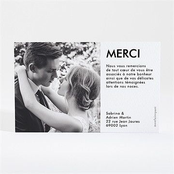 Remerciement mariage pur kraft - Dos de la carte