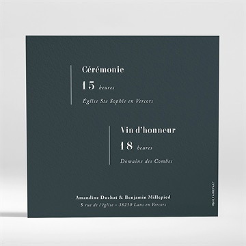 Faire-part mariage forever - Dos du faire-part