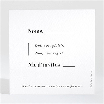 Carton réponse mariage forever - Dos du carton