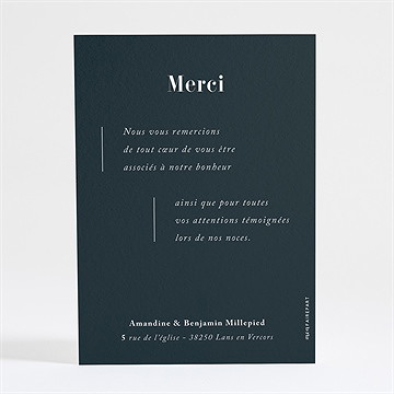 Remerciement mariage forever - Dos de la carte