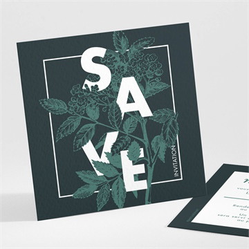 Carton d'invitation mariage save the date gravure