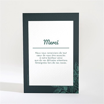 Remerciement mariage save the date gravure - Dos de la carte