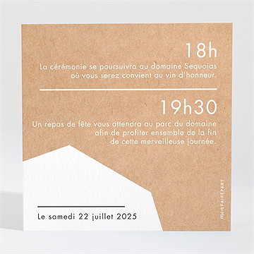 Carton d'invitation mariage belle nouvelle - Dos du carton