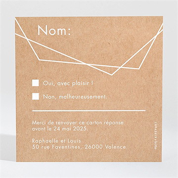 Carton réponse mariage belle nouvelle - Dos du carton