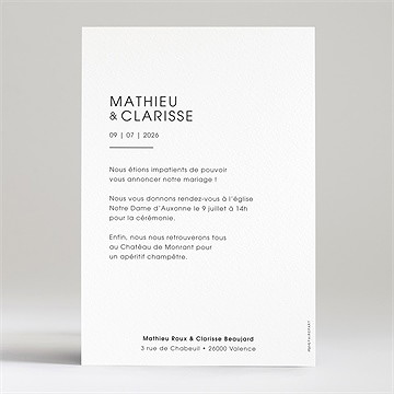 Faire-part mariage love direction - Dos du faire-part