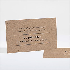 Carton d'invitation mariage romance vintage