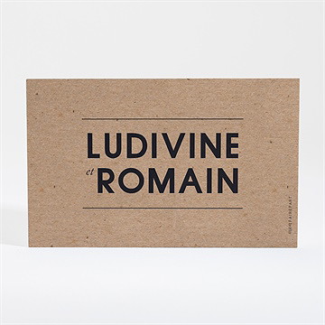 Carton réponse mariage romance vintage - Dos du carton