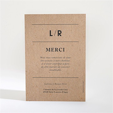 Remerciement mariage romance vintage - Dos de la carte