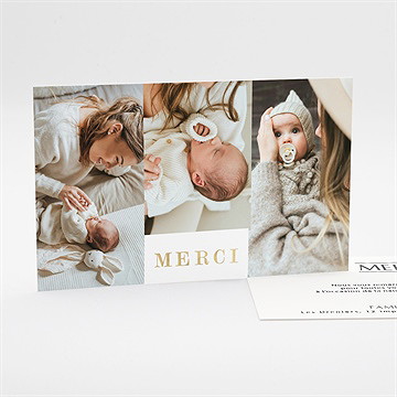 Remerciement naissance initiale en patchwork