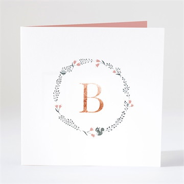 Faire-part naissance campanules et initiales