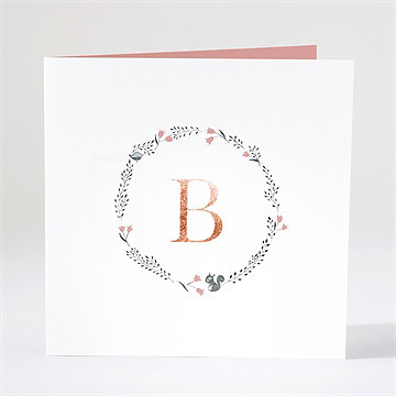 Faire-part naissance campanules et initiales