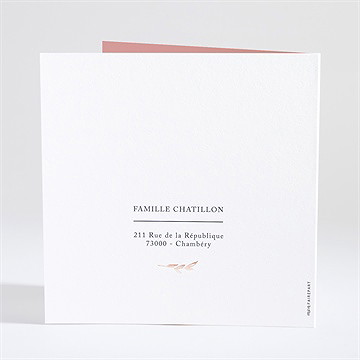 Faire-part naissance campanules et initiales - Dos du faire-part