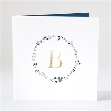 Faire-part naissance initiale couronnée dorure