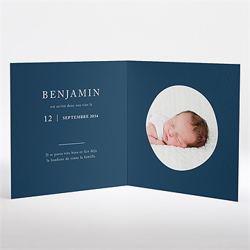 Faire-part naissance initiale couronnée dorure - Intérieur du faire-part