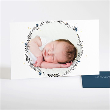 Remerciement naissance initiale couronnée dorure