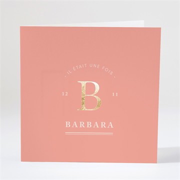 Faire-part naissance rose nude