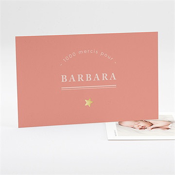 Remerciement naissance rose nude