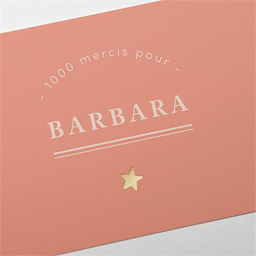 Remerciement naissance rose nude - Détail de la carte