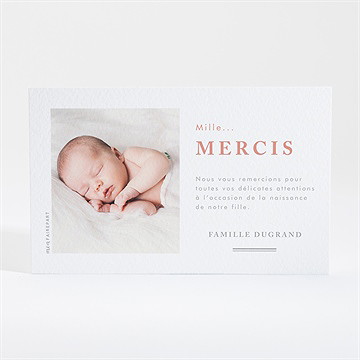 Remerciement naissance rose nude - Dos de la carte