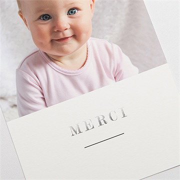 Remerciement naissance sobre et épuré - Détail de la carte