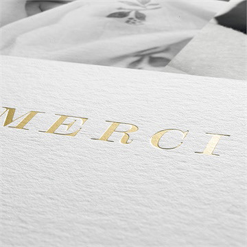 Remerciement naissance tout en rondeur - Marquage à chaud OR