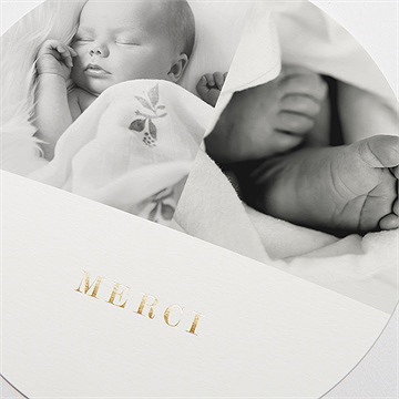 Remerciement naissance tout en rondeur - Détail de la carte