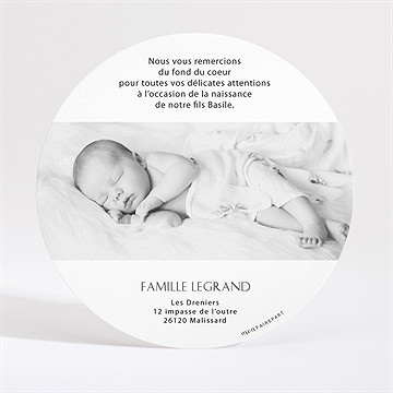 Remerciement naissance tout en rondeur - Dos de la carte
