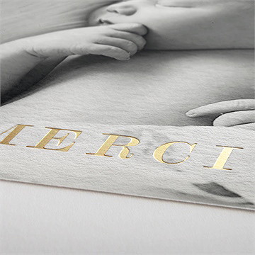 Remerciement naissance découverte pastel - Marquage à chaud OR