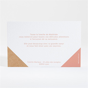 Remerciement naissance découverte pastel - Dos de la carte
