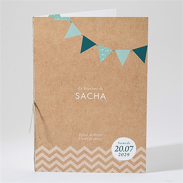 Livret de messe baptême farandole de kraft