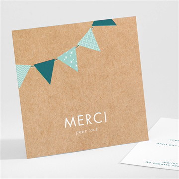 Remerciement baptême farandole de kraft