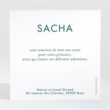 Remerciement baptême farandole de kraft - Dos de la carte