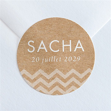 Sticker baptême farandole de kraft