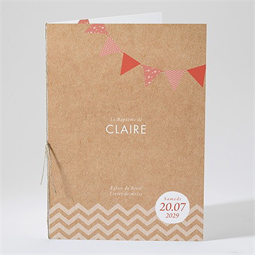 Livret de messe baptême kraft banderole