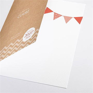 Livret de messe baptême kraft banderole - Détail du livret