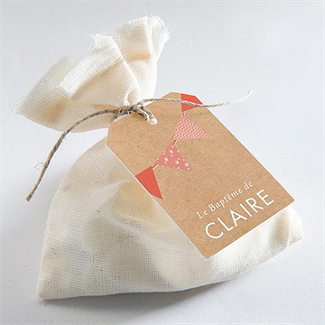 Etiquette baptême kraft banderole - Mise en situation