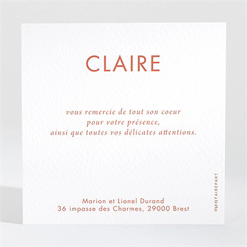 Remerciement baptême kraft banderole - Dos de la carte