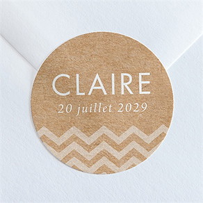 Sticker baptême kraft banderole