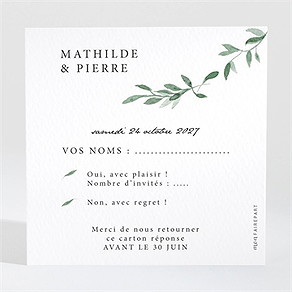 Carton réponse anniversaire de mariage douceurs végétales