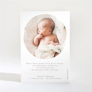 Remerciement naissance tendre nounours - Dos de la carte