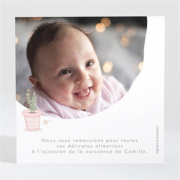 Remerciement naissance mon nounours - Dos de la carte