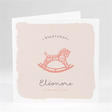 Faire-part naissance cheval à bascule