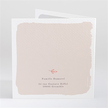 Faire-part naissance cheval à bascule - Dos du faire-part