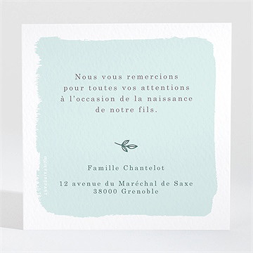 Remerciement naissance petit canasson - Dos de la carte