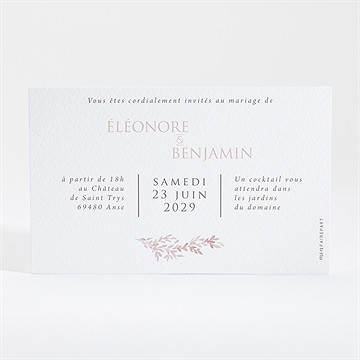 Carton d'invitation mariage sous le saule - Dos du carton